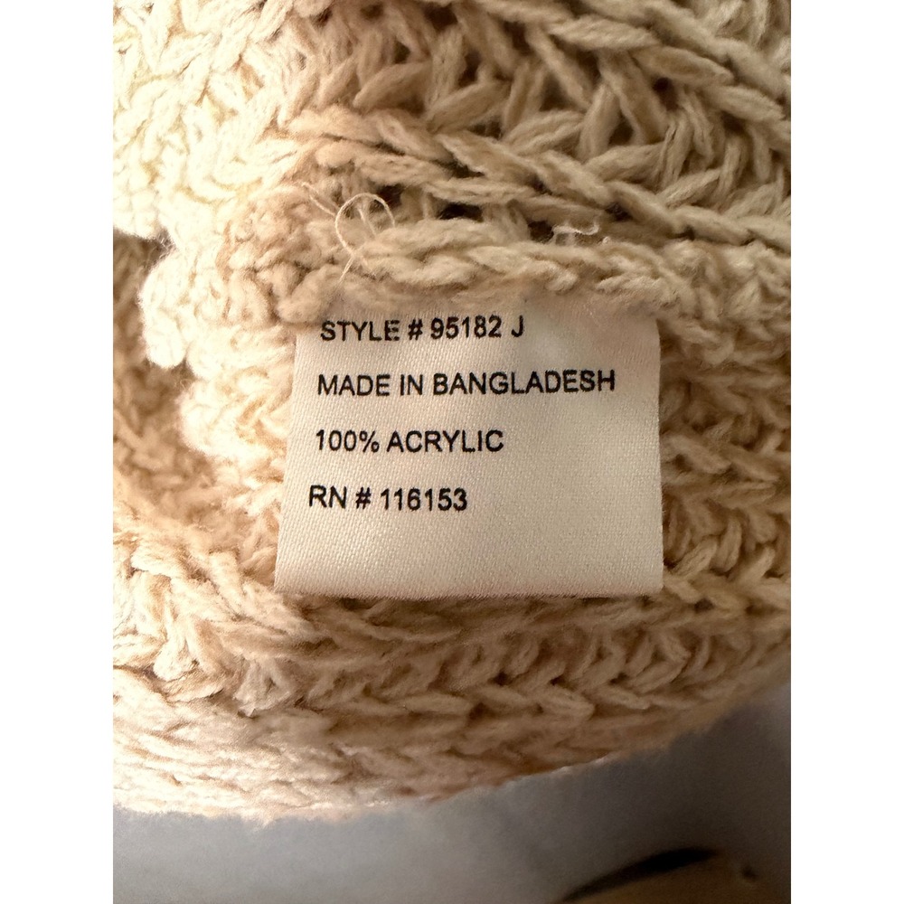 Poof Excellence Womens Beige Chunky Knit Open Front Cocoon Cardigan Large 95182J - Picture 4 of 6
